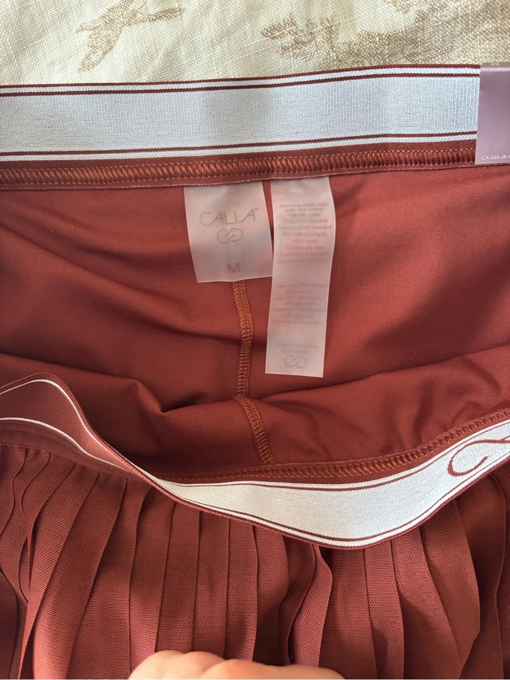 CALIA by Carrie Underwood Rust Red Pleated Skater Skirt - Picture 3 of 4
